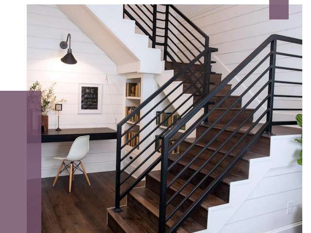 Перила для лестницы в доме в Камышине от 7450 руб. — ПРОЛЁТ-Кмш