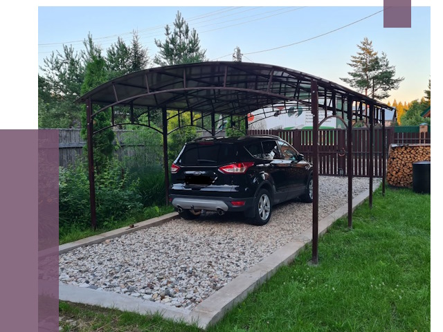 Навесы для автомобиля в Камышине от 13205 руб.  | ПРОЛЁТ-Кмш