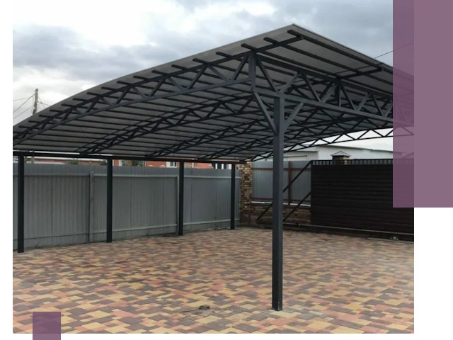 Металлические навесы под ключ в Камышине — изготовление и монтаж