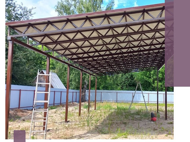 Односкатные навесы под ключ в Камышине — изготовление и монтаж