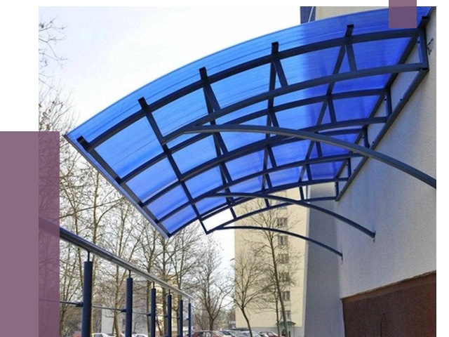 Козырьки из поликарбоната в Камышине от 4316 руб. под ключ | ПРОЛЁТ-Кмш