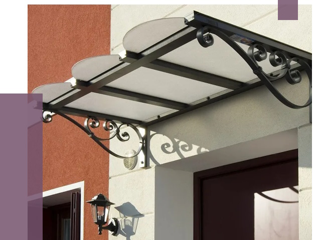 Односкатные козырьки в Камышине от 8426 руб.  | ПРОЛЁТ-Кмш