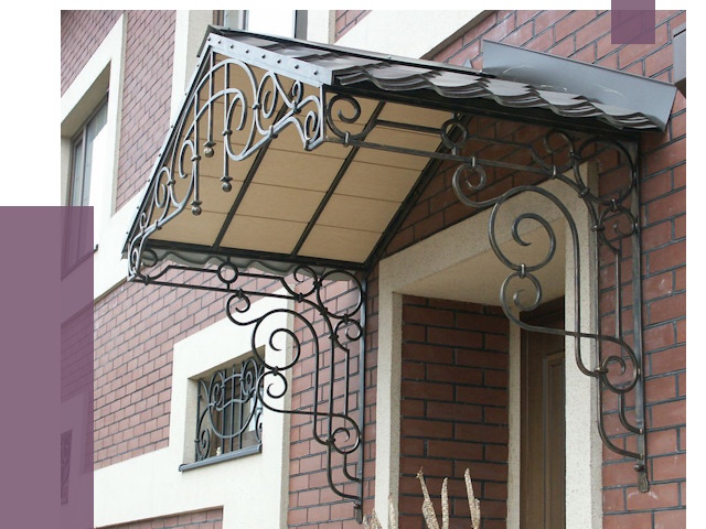 Двускатные козырьки в Камышине под ключ от 12845 руб.