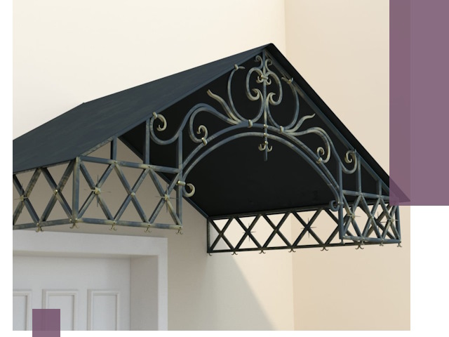 Двускатные металлические козырьки под ключ в Камышине