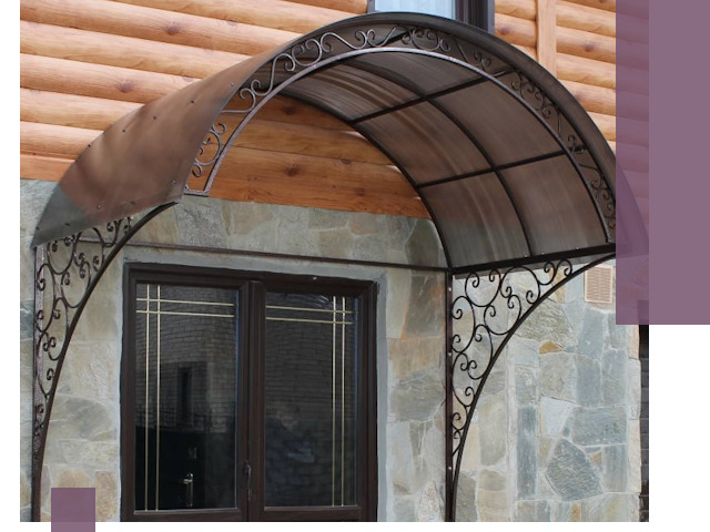 Арочные козырьки под ключ в Камышине: изготовление и монтаж